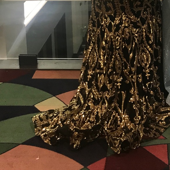 Jovani Gold and Black Dress - Picture 2 of 5